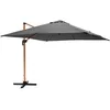 Image de Oviala Parasol déporté carré 3x3m Effet Bois Anthracite