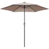Image de Oviala Parasol Droit 3m inclinable à manivelle en Aluminium Taupe