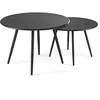 Image de Oviala Lot de 2 Tables Basses Ronde en Acier Anthracite - Palavas