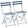 Image de Oviala Lot de 2 chaises Pliantes en Acier Bleu Pacific