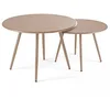 Image de Oviala Lot de 2 Tables Basses Ronde en Acier Taupe - Palavas