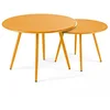 Image de Oviala Lot de 2 Tables Basses Ronde en Acier Jaune - Palavas