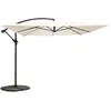 Image de Oviala Parasol déporté 3x3m et 4 Dalles à lestées Blanc