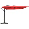 Image de Oviala Parasol déporté 3x3m et 4 Dalles à lestées Rouge