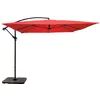 Image de Oviala Parasol déporté 3x3m et 4 Dalles à remplir Acier Rouge