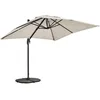 Image de Oviala Parasol déporté inclinable et Rotatif 2x3 m et 4 Dalles lestées Blanc