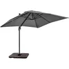 Image de Oviala Parasol déporté 2x3 m et 4 Dalles à remplir Aluminium Gris