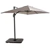 Image de Oviala Parasol déporté 2x3 m et 4 Dalles à remplir Aluminium Taupe