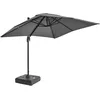 Image de Oviala Parasol déporté inclinable 360° 2x3m et Dalle sur Roues Gris