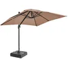 Image de Oviala Parasol déporté inclinable 360° 2x3m et Dalle sur Roues Taupe