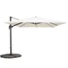 Image de Oviala Parasol déporté inclinable et Rotatif 3x3m et 4 Dalles lestées Blanc