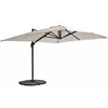 Image de Oviala Parasol Déporté 3x4m Blanc Inclinable Rotatif + 4 Dalles Lestées