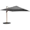 Image de Oviala Parasol déporté 3x3m et 4 Dalles lestées Effet Bois Gris