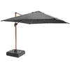 Image de Oviala Parasol déporté 3x3m et Dalle à Lester sur Roues Effet Bois Gris