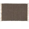 Image de Oviala Tapis à Franges en Jute Naturel tissé Main Noir 80 x 200 cm