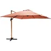 Image de Oviala Parasol déporté carré 3x3m Effet Bois Argile