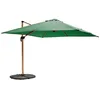 Image de Oviala Parasol déporté 3x3m et 4 Dalles lestées Effet Bois Vert Cactus