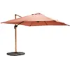 Image de Oviala Parasol déporté 3x3m et 4 Dalles lestées Effet Bois Argile