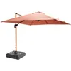 Image de Oviala Parasol déporté 3x3m et Dalle à Lester sur Roues Effet Bois Argile