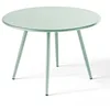 Image de Oviala Table Basse Ronde en métal Vert Sauge 40 cm - Palavas