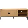 Image de Oviala Meuble TV en Acier et MDF décor mélaminé 150 cm Beige