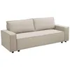 Image de Oviala Canapé Convertible en Tissu 3 Places Beige L 220 cm
