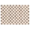 Image de Oviala Tapis rectangulaire à Poils Longs Motif carré Marron 120 x 170 cm
