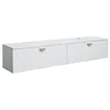 Image de Meuble TV Suspendu 160 cm Moderne Blanc
