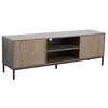 Image de Oviala Meuble TV rectangulaire 2 Portes L160 cm Bois foncé