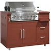 Image de Oviala Meuble Barbecue gaz 4 brûleurs et rôtissoire Cuisine extérieure Brique