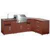 Image de Oviala Cuisine extérieure Acier 4 éléments avec Barbecue Brique