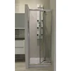 Image de ONDÉE - Porte de douche EKLA, Façade pliante. 80x185cm - Epaisseur 6mm - Installation réversible - Traitement anticalcaire - Profilé aluminium chromé (+/-16mm) - Verre trempé transparent