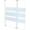 Image de ONDÉE, Pare-baignoire MISSI 2V, Sérigraphie 3 bandes blanche, 80x140cm, Epaisseur 4mm, Installation réversible, Profilé ajustable blanc (-5/+5mm), Pivots en zinc, Verre trempé