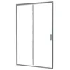 Image de ONDÉE - Porte de douche NAPA - Façade de douche à portes coulissantes. 140x195cm - Installation réversible - Traitement anticalcaire- Profilé chromé (-25/+5mm) - Verre trempé 6mm