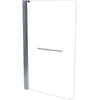 Image de ONDÉE - Pare-baignoire SANDRA 1V - Transparent avec porte serviette - 80x140cm - Epaisseur 4mm - Installation réversible - Profilé ajustable chromé (+-5/+10mm) - Pivots en zinc - Verre trempé