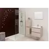 Image de ONDÉE - Paroi ONDA - Sérigraphie motif ondulations 120x200cm - Traitement anticalcaire - Profilé ajustable (-2cm) - Verre trempé - Barre de fixation murale ou au plafond en option