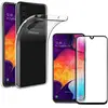 Image de PHONILLICO Coque pour Samsung Galaxy A50 + Verre Trempé Integral Bord Noir Film Protection Ecran - Housse Etui Gel TPU Silicone Transparent Souple Ultra Mince Anti Choc - Vitre Ultra Resistant