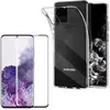 Image de PHONILLICO Coque pour Samsung Galaxy S20 Ultra - Verre Trempé Integral Bord Noir Film Protection Ecran - Housse Etui Gel TPU Silicone Transparent Souple Ultra Mince Anti Choc