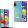 Image de PHONILLICO Coque pour Samsung Galaxy A51 - Verre Trempé Integral Bord Noir Film Protection Ecran - Housse Etui Gel TPU Silicone Transparent Souple Ultra Mince Anti Choc