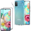 Image de PHONILLICO Coque pour Samsung Galaxy A71 - Verre Trempé Integral Bord Noir Film Protection Ecran - Housse Etui Gel TPU Silicone Transparent Souple Ultra Mince Anti Choc