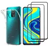 Image de PHONILLICO Coque pour Xiaomi Redmi NOTE 9 PRO/REDMI NOTE 9S et 2 Verres Trempe Bord Noir Film Protection Ecran