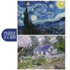 Image de Grafika 2 Puzzles - L'Art de Van Gogh : La Nuit étoilée, 1889 - Maison à Auvers, 1890