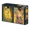 Image de Grafika 2 Puzzles - L'Art de Klimt : Le Baiser, 1907-1908 - Dame à l'éventail, 1917-1918