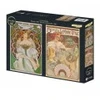 Image de Grafika 2 Puzzles - L'Art de Mucha : Rêverie, 1898 - Biscuits Lefèvre-Utile, 1896