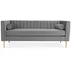 Image de INTENSE DECO Canapé 3 Places James Velours Gris Pieds doré