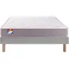 Image de MERINOS Au lit 90x200 + sommier gris clair + pieds AULIT-E-0920-GCLA