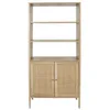 Image de AltoBuy Maya - Buffet 2 Portes Effet Bois et Façades Rotin