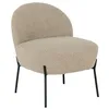 Image de AltoBuy Spline - Fauteuil Imitation Laine Beige Piétement Acier Noir
