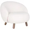 Image de AltoBuy Moot - Fauteuil Bas Imitation Laine Blanche et Pieds Bois