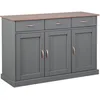 Image de AltoBuy Melina - Buffet 3 Portes 3 Tiroirs Coloris Gris